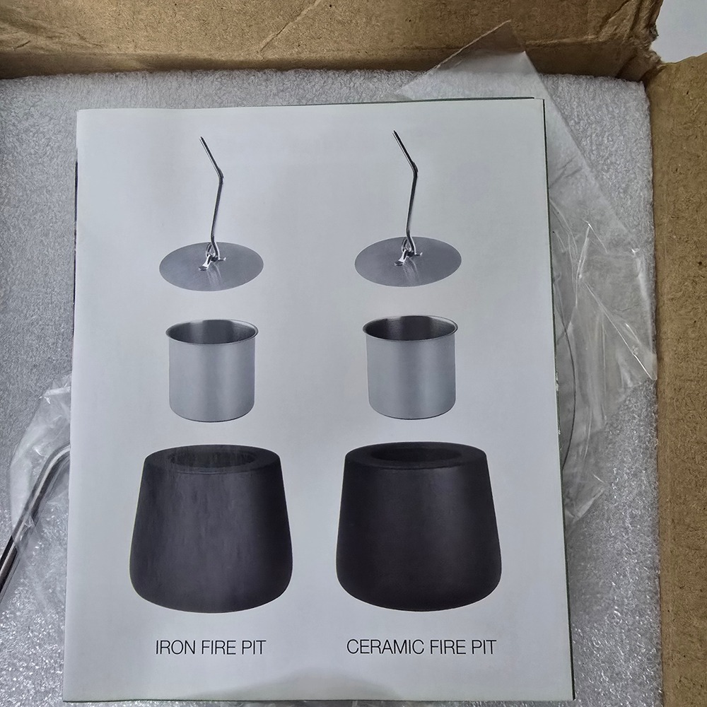 Tabletop Fire Pit Portable Tabletop Indoor Outdoor Fireplace Oval Black-NEW
